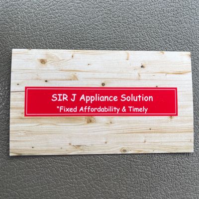 Avatar for SIR J Appliance Solution