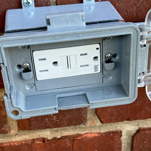 Bear Electric installed two outdoor electric outle