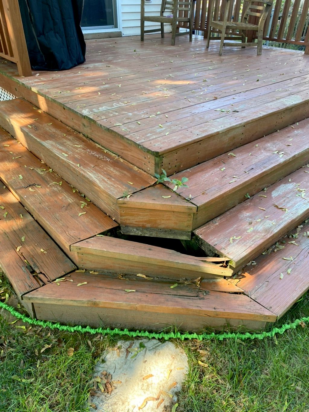 Had rotted out deck stairs. Roman called me back i