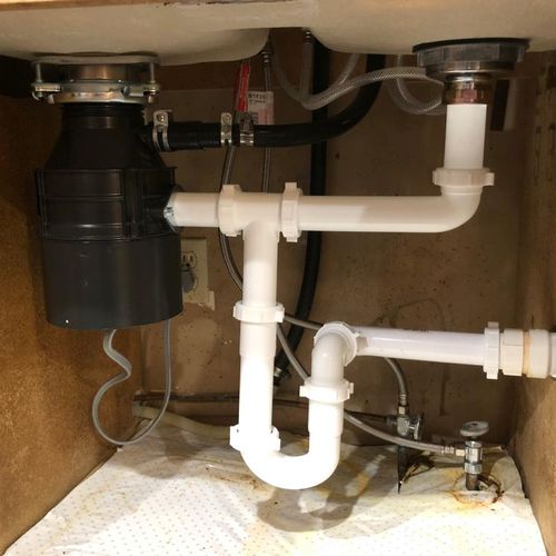 New disposal and plumbing