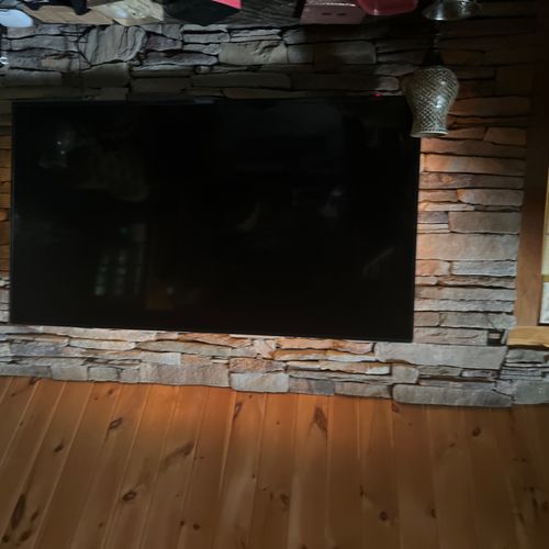Chase installed a tv on my stone wall, when other 