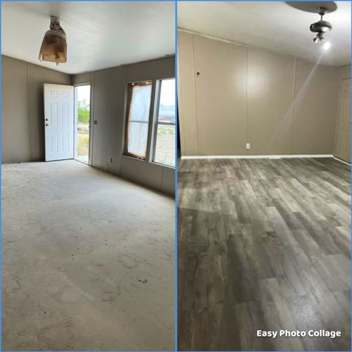 Before and After for Flooring Living Area