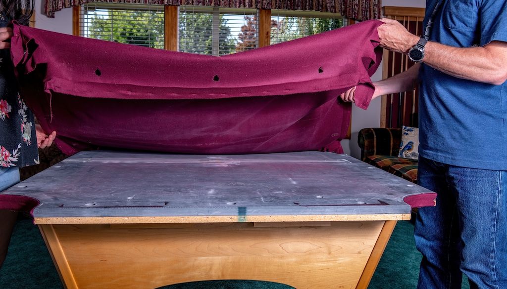 removing felt before moving pool table