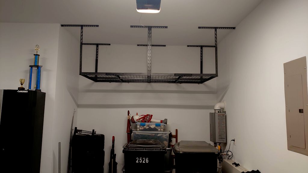 Needed a ceiling mount storage rack installed in m