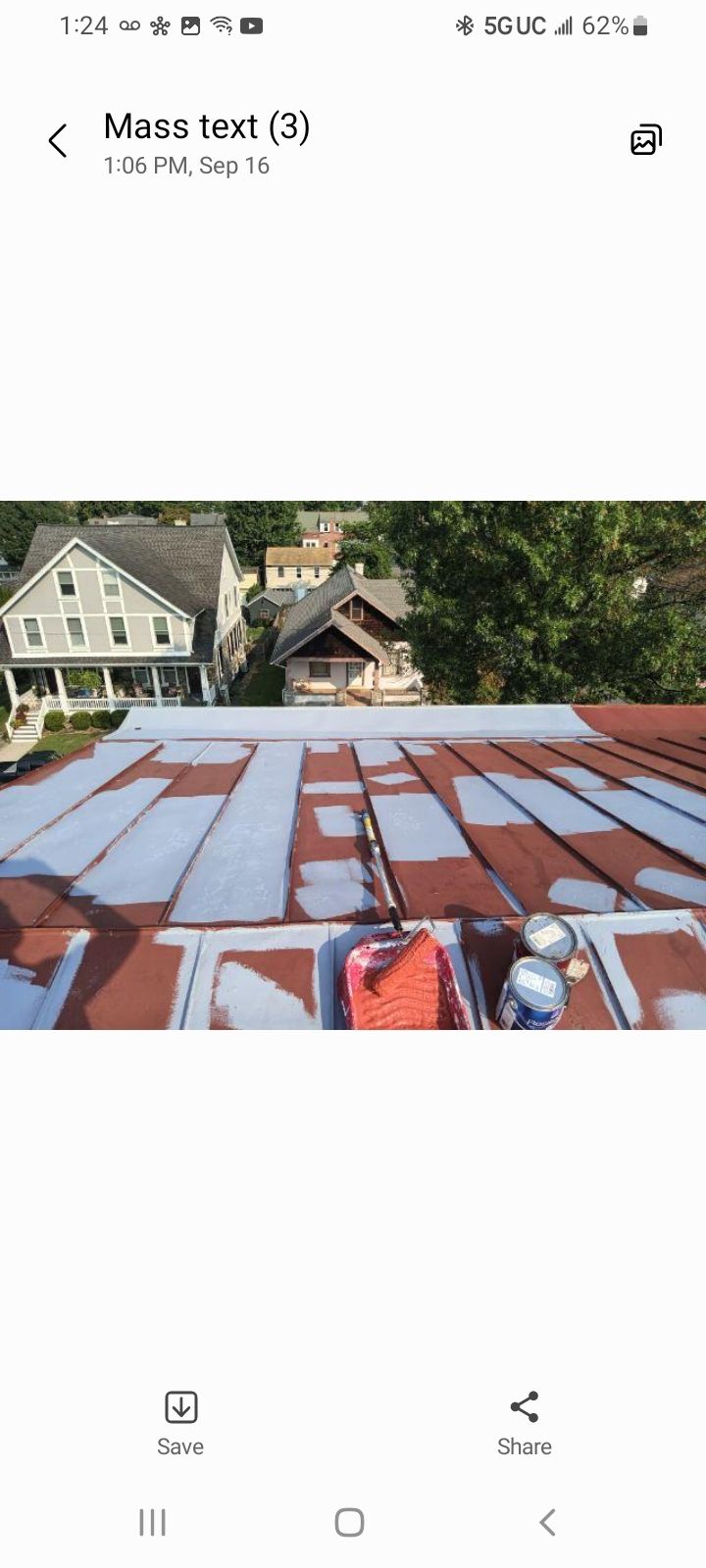 metal roof during