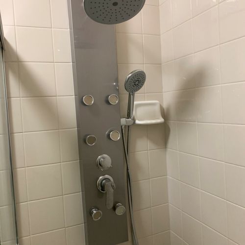 Installed shower panel system