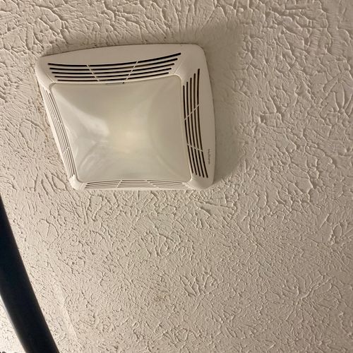 Oliver installed a new exhaust fan in our bathroom