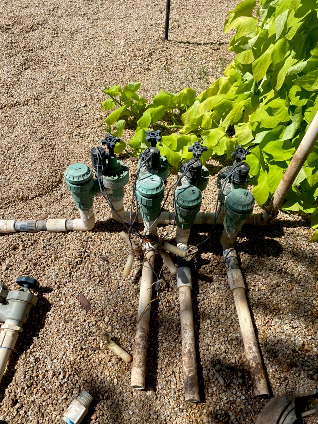 Before: Old above ground manifold that was leaking