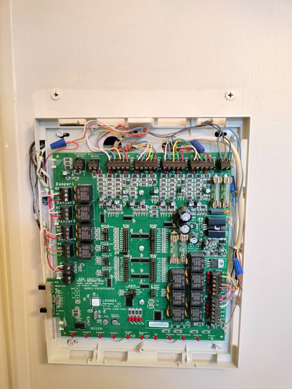 Harmony zone board by Lennox. (After installation)