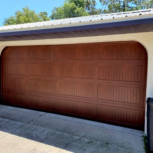 wood grain garage door