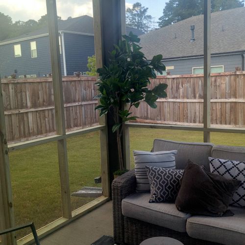 Great work! My enclosed patio looks beautiful and 