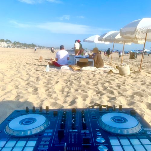 DJing in Santa Monica Beach for a private party