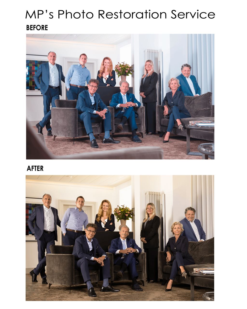 Color correction and object removal - corporate we