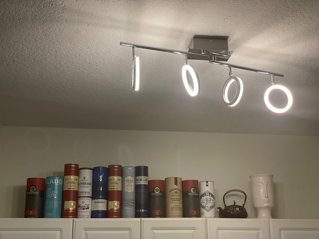 Garik installed a lighting fixture in the kitchen 