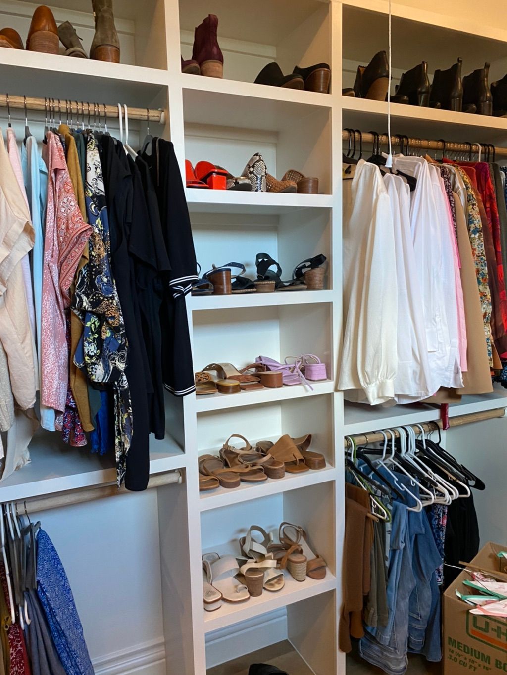 All clothing and shoes are organized by category a