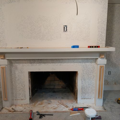 Custom mantle ready for paint