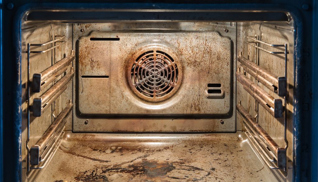 dirty oven interior