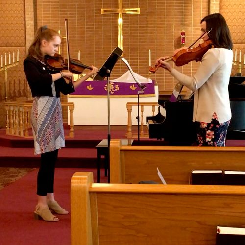 A duo performance with my student at a Church Even