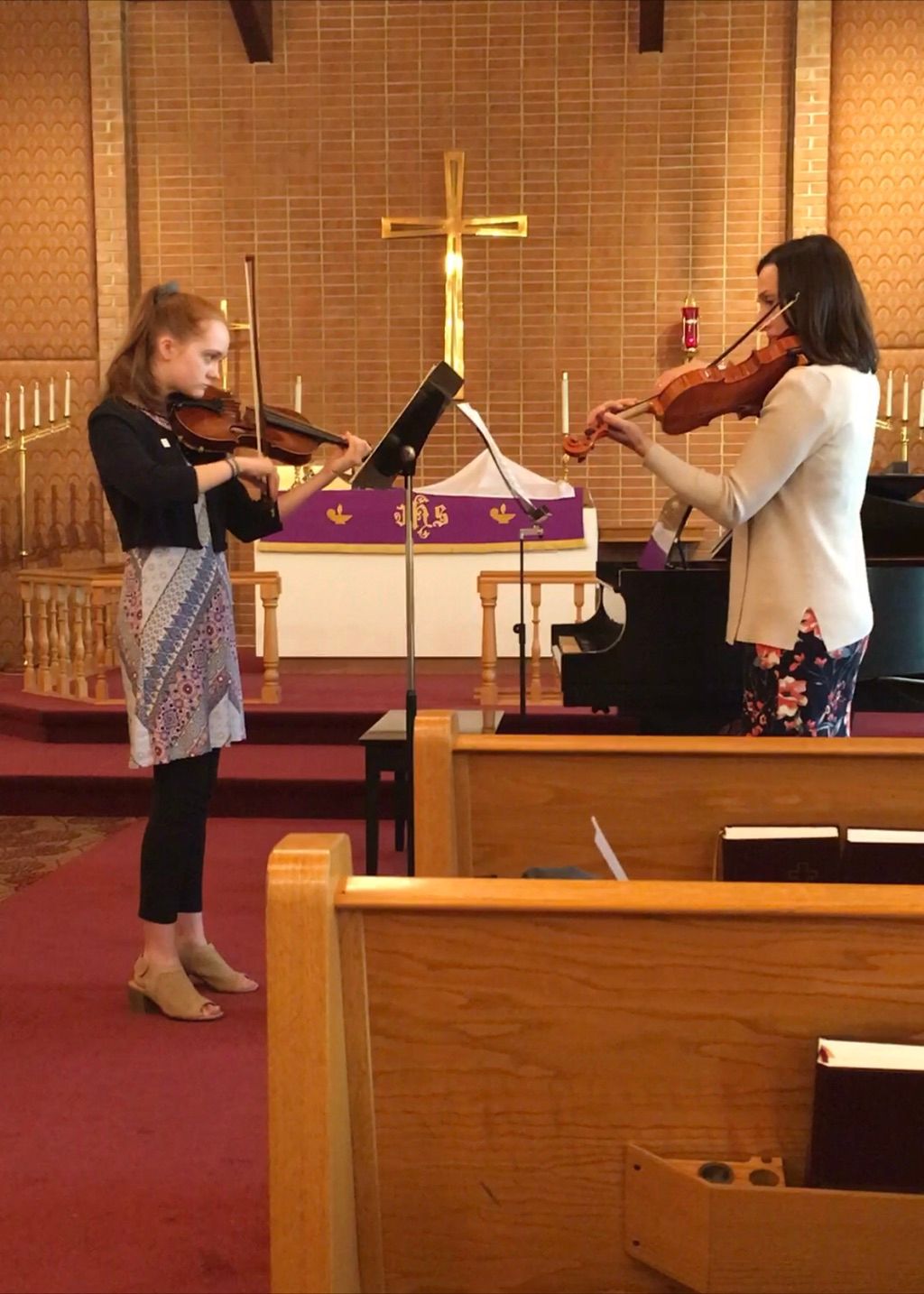 A duo performance with my student at a Church Even