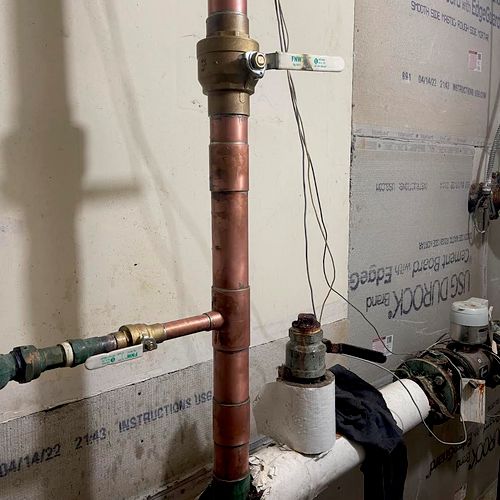 water line repair with installations of new valves