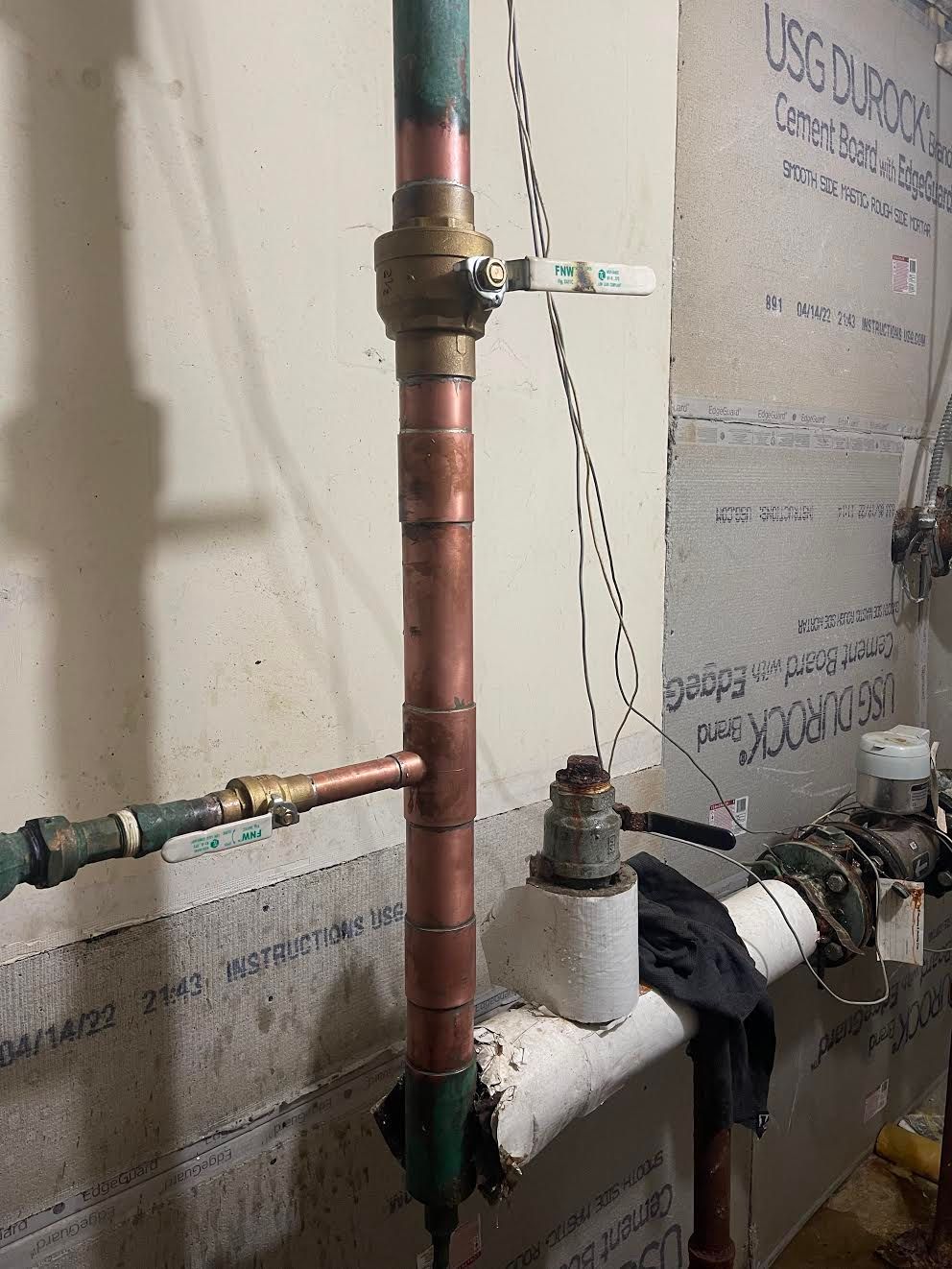 water line repair with installations of new valves
