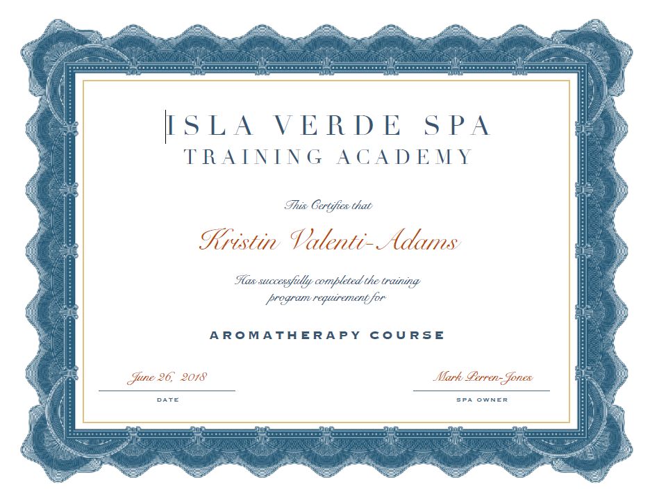 Aromatherapy Certificate