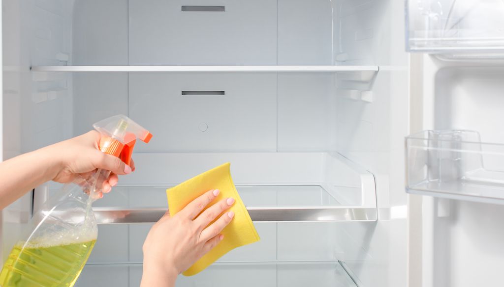 deep cleaning kitchen fridge