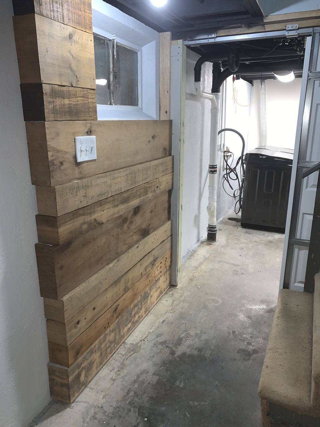 Rustic wood used to make decorative wall