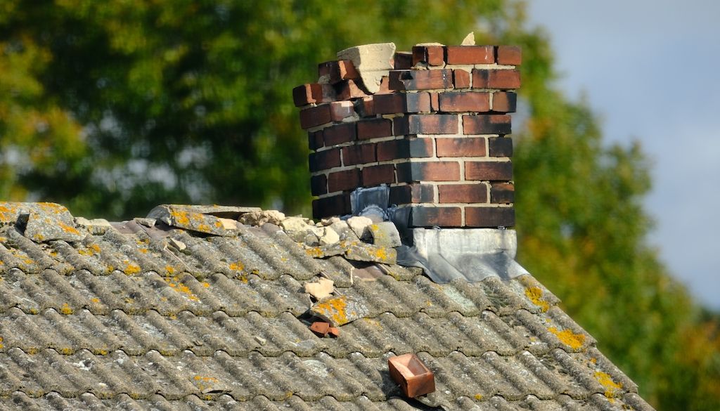 damage roof chimney
