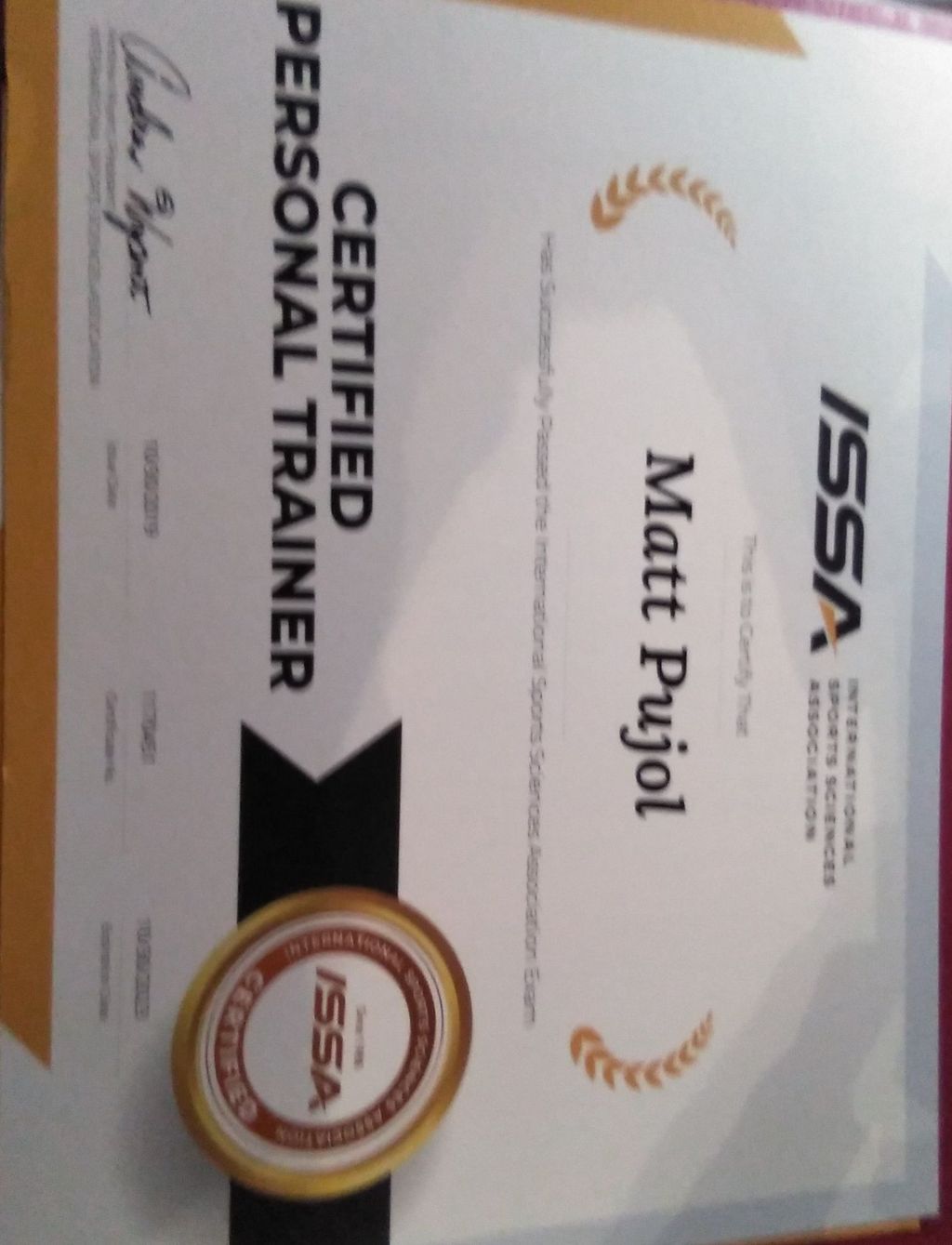 Copy of the Cert!