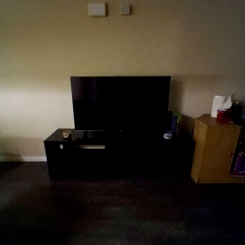 He put my entertainment center  and  recliner toge