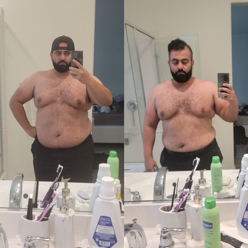 2 month progress. From over 300lbs to 277lbs 