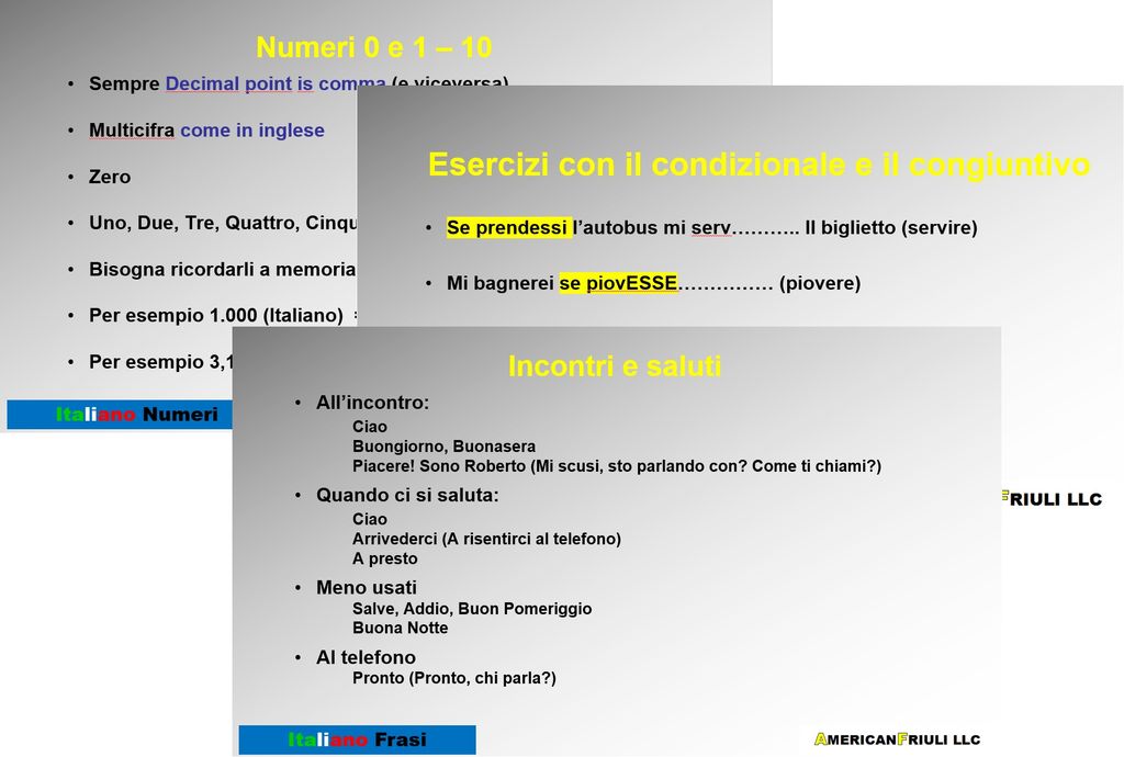 Sample of Italian Slides