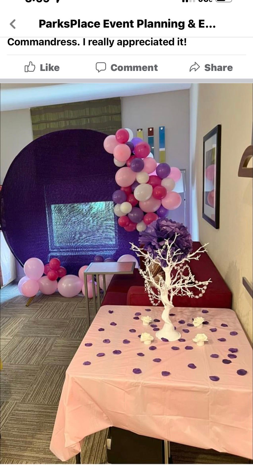 Hotel room decorations for ball 