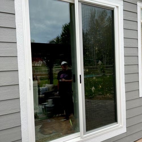 Anlin custom sliding glass door installation