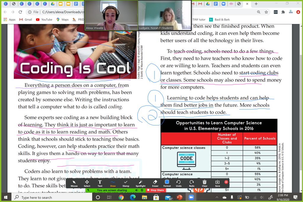Sample reading comprehension lesson teaching a stu