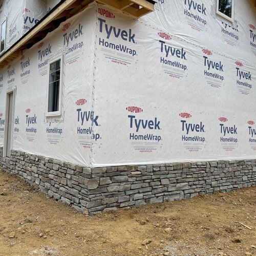 I asked for a stone work around my garage & I call