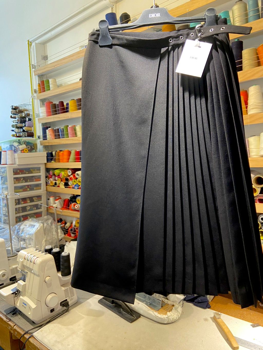 Pleated  Dior skirt shortened