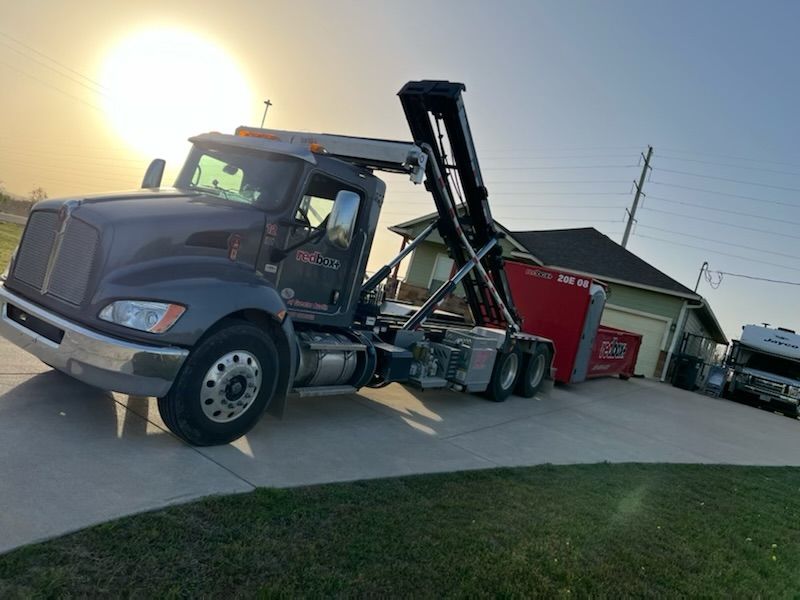 20 yard dumpster with porta potty