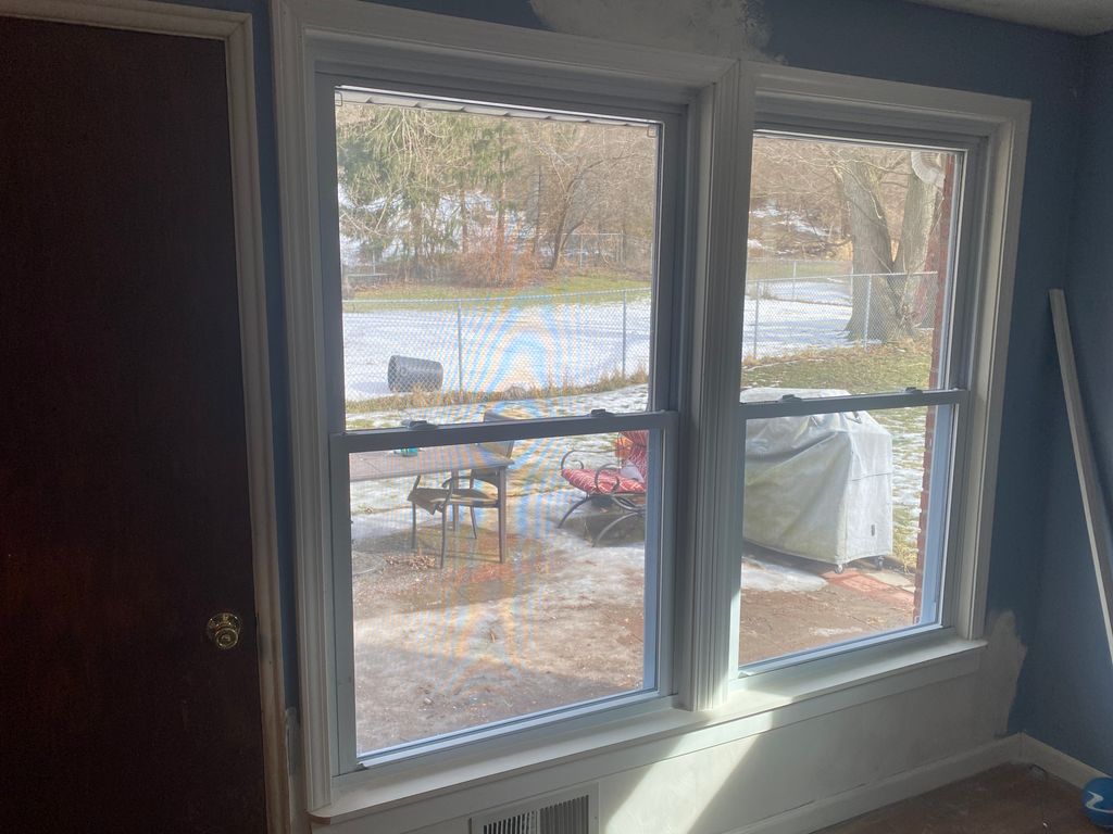 New trim and matched drywall texture