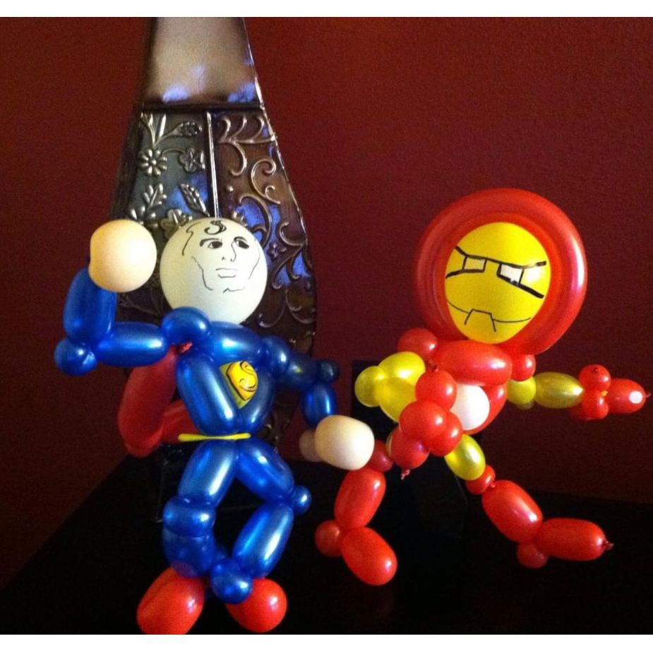 Creative faces and balloons