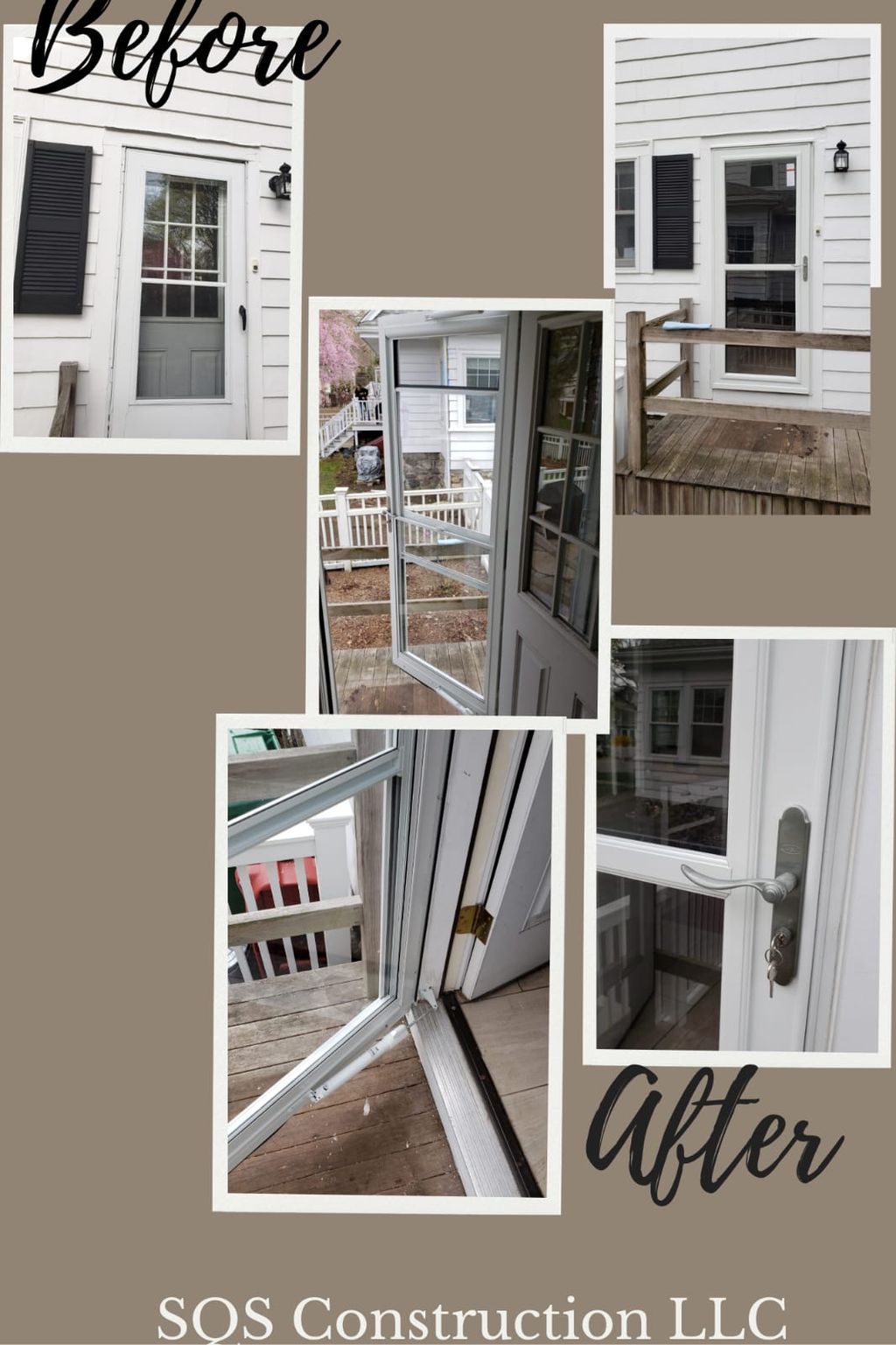 Larson storm door, full view with roll down screen