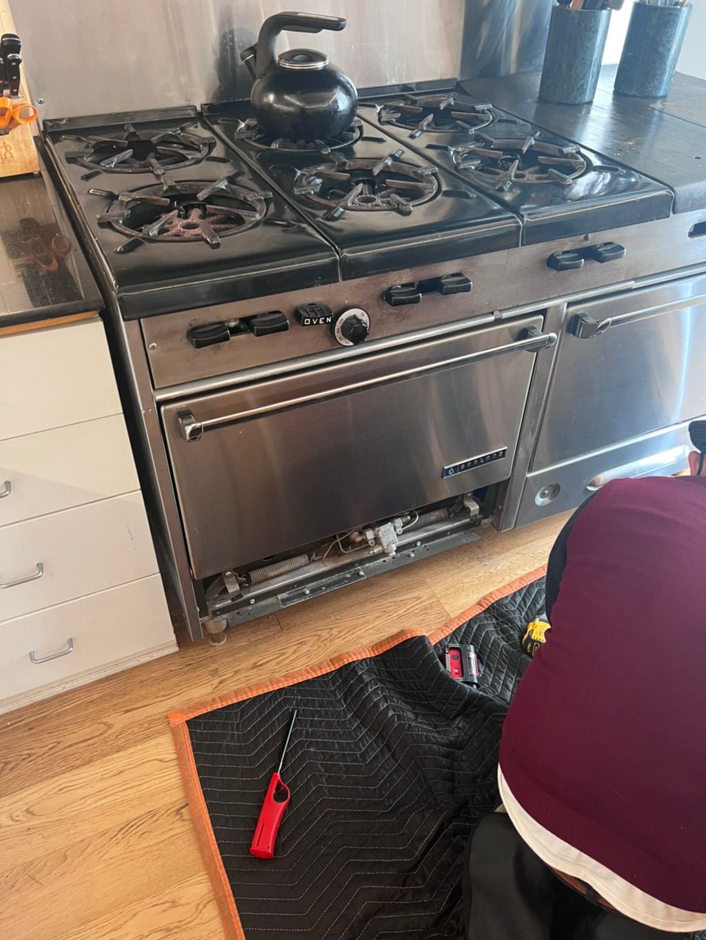 Replacing oven burner and flame sensor