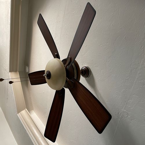 Re-installed a ceiling fan after Hurricane Ian.  M