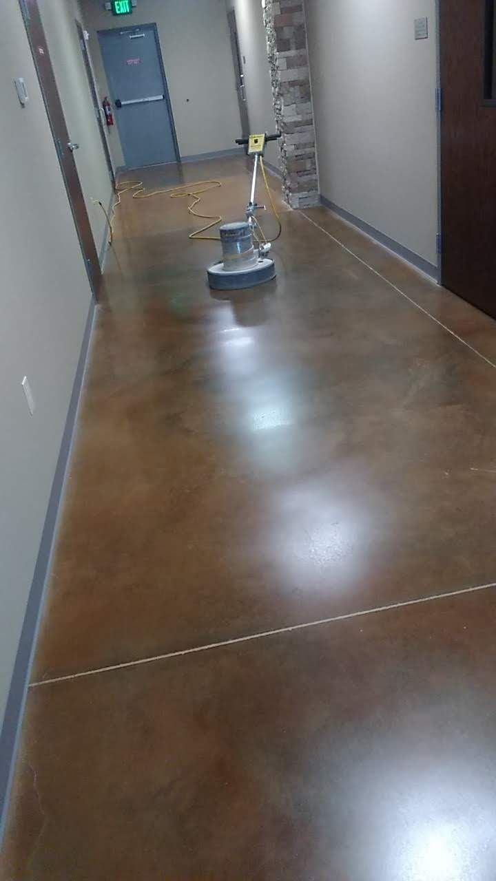Polish stained concrete job.