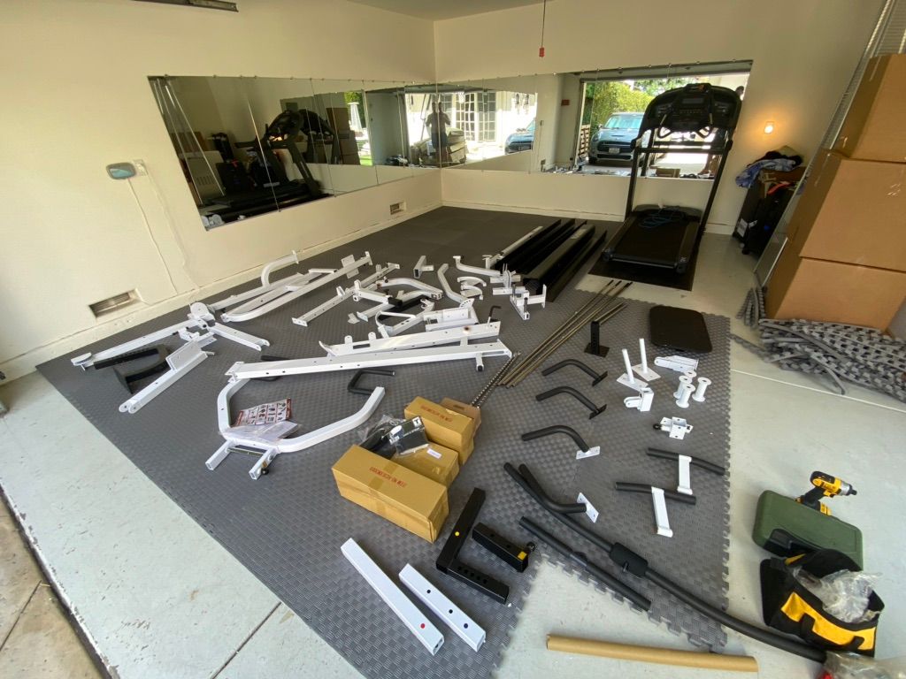 Gym equipment disassembled 