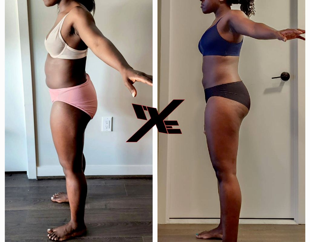 Week 1 @ 142lbs (Left) to Week 10 @ 140lbs (Right)