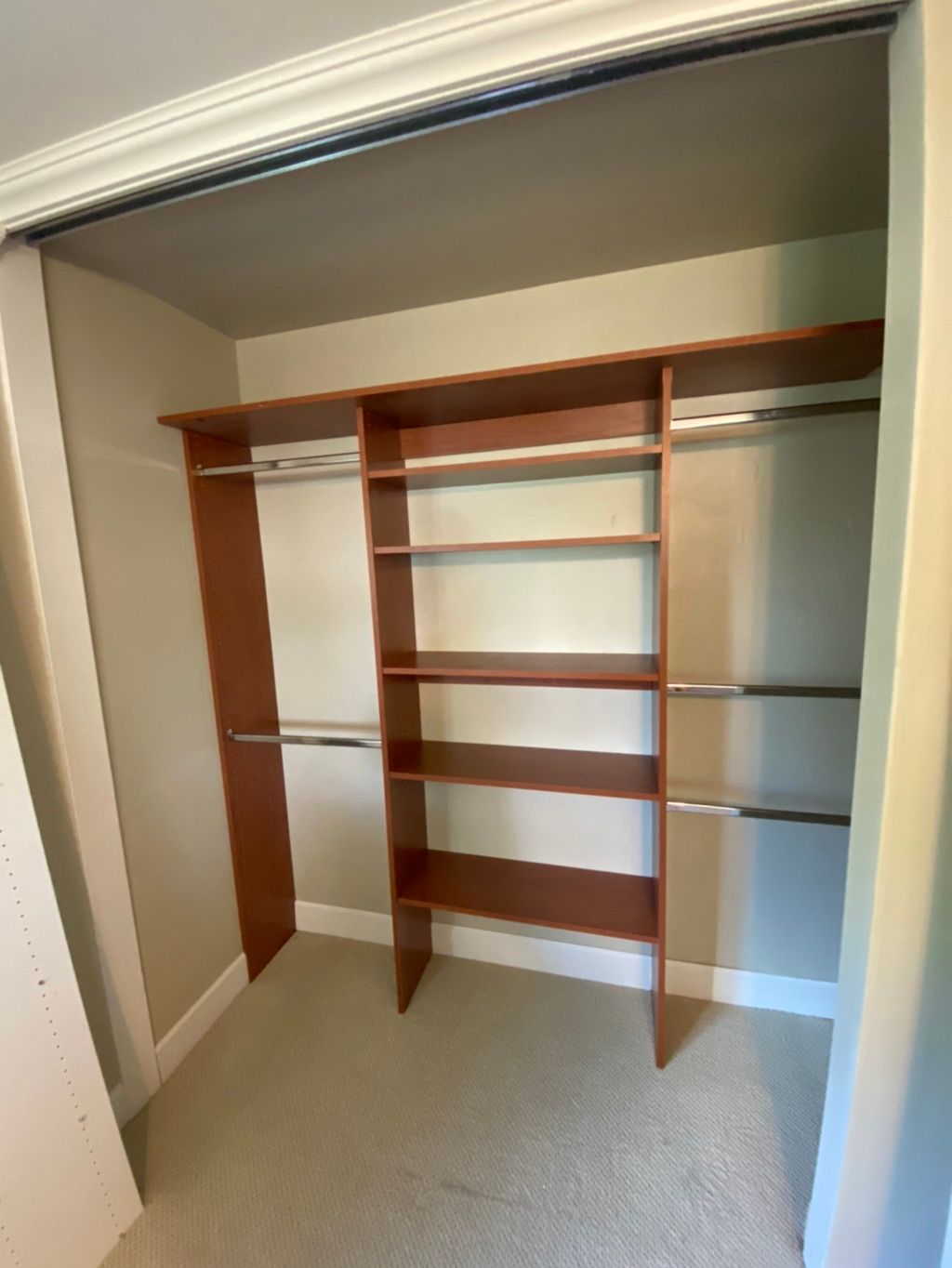 New closet installed, walls painted & new baseboar