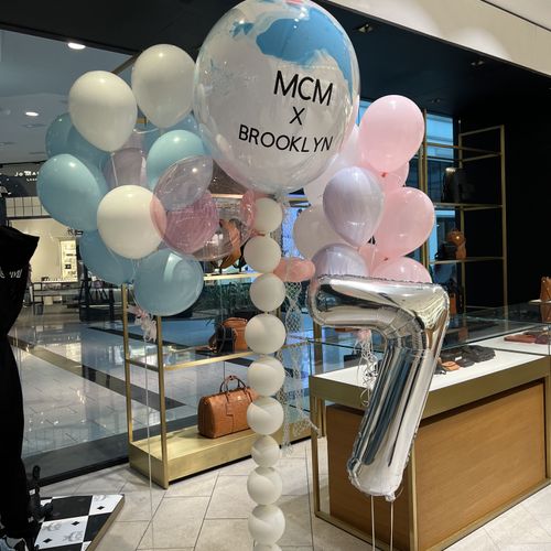 balloons for MCM in Roosevelt field Mall in Long I
