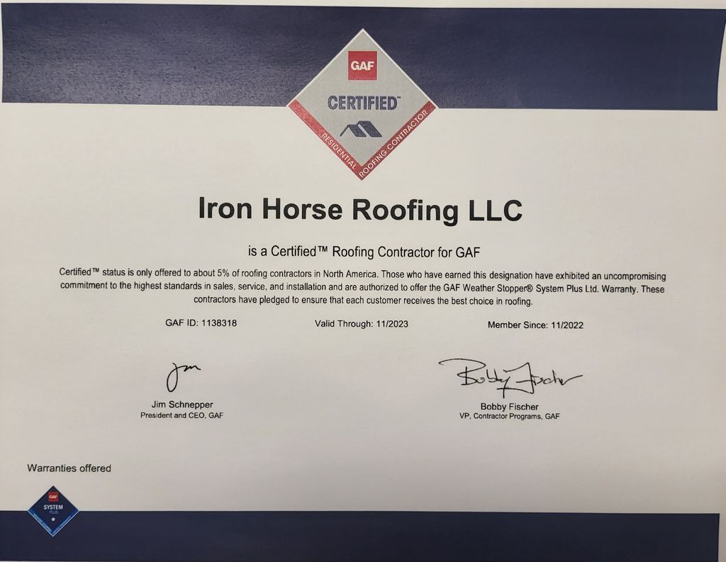 Iron Horse Roofing is recognized by North America'